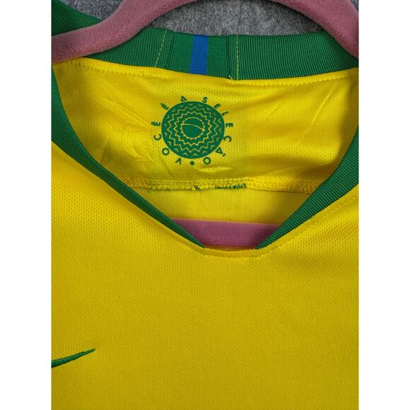 Nike Men's XL Vintage Dri-Fit Yellow Green Blokecore Style Soccer Jersey - Picture 8 of 9